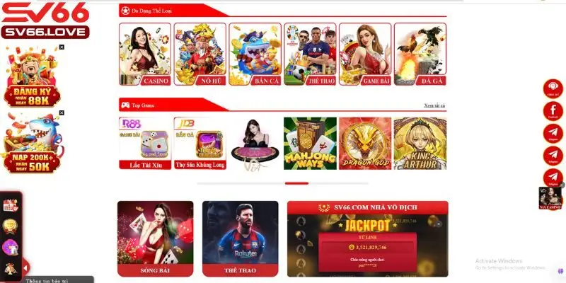 SV66 20 Thống kê các sảnh game SV66 nổi bật